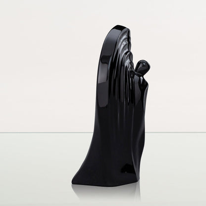 Guardian Handmade Cremation Urn for Ashes - Large | Lamp Black | Ceramic Urn - Pulvis Art Urns