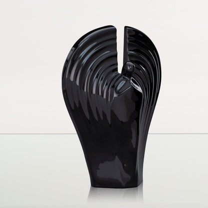 Guardian Handmade Cremation Urn for Ashes - Large | Lamp Black | Ceramic Urn - Pulvis Art Urns
