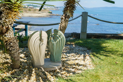 Guardian Handmade Cremation Urn for Ashes - Large | Light Sand Melange | Ceramic Urn - Pulvis Art Urns