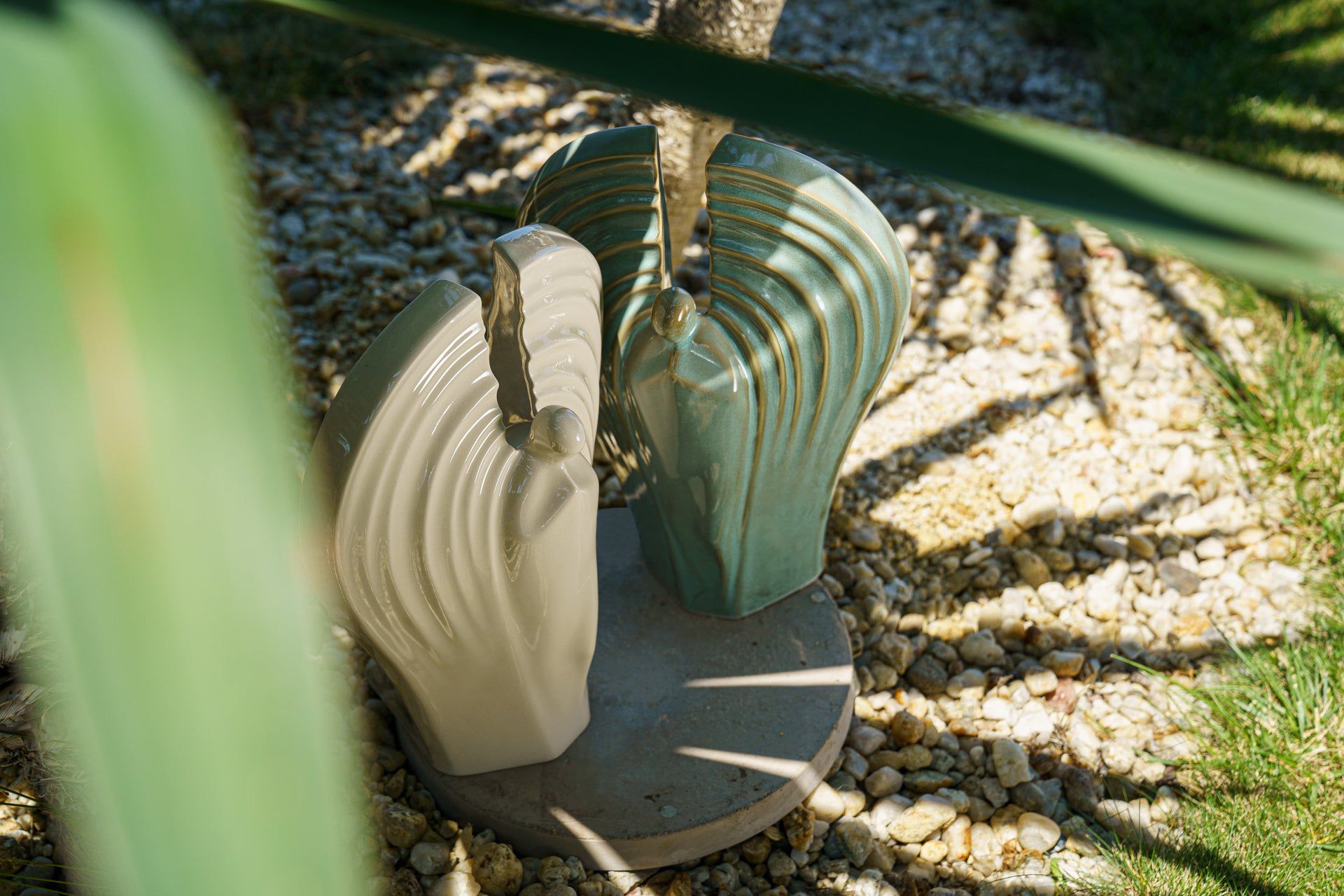 Guardian Handmade Cremation Urn for Ashes - Large | Light Sand Melange | Ceramic Urn - Pulvis Art Urns