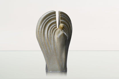 Guardian Handmade Cremation Urn for Ashes - Large | Light Sand Melange | Ceramic Urn - Pulvis Art Urns