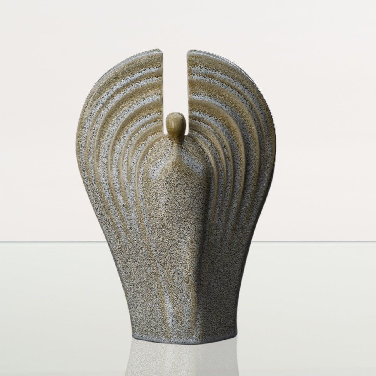 Guardian Handmade Cremation Urn for Ashes - Large | Light Sand Melange | Ceramic Urn - Pulvis Art Urns