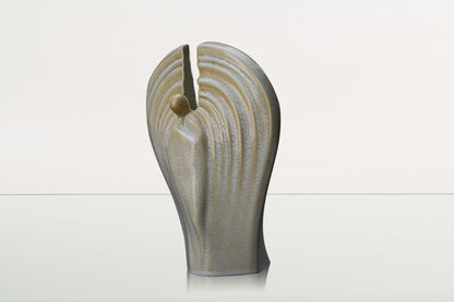 Guardian Handmade Cremation Urn for Ashes - Large | Light Sand Melange | Ceramic Urn - Pulvis Art Urns
