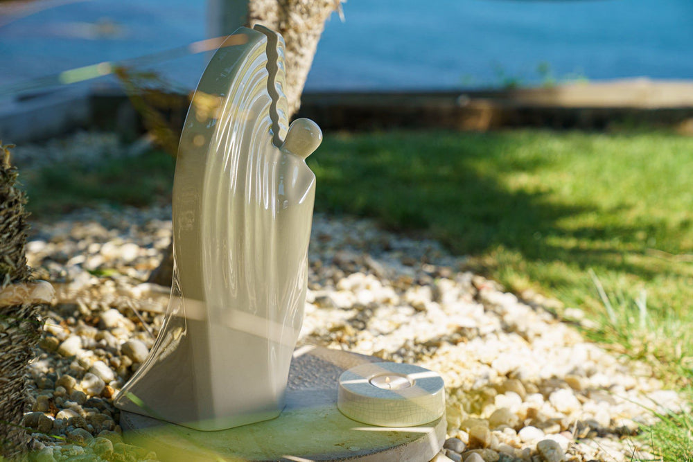 Pulvis Art Urns Adult Size Urn Guardian Handmade Cremation Urn for Ashes - Large | Transparent | Ceramic