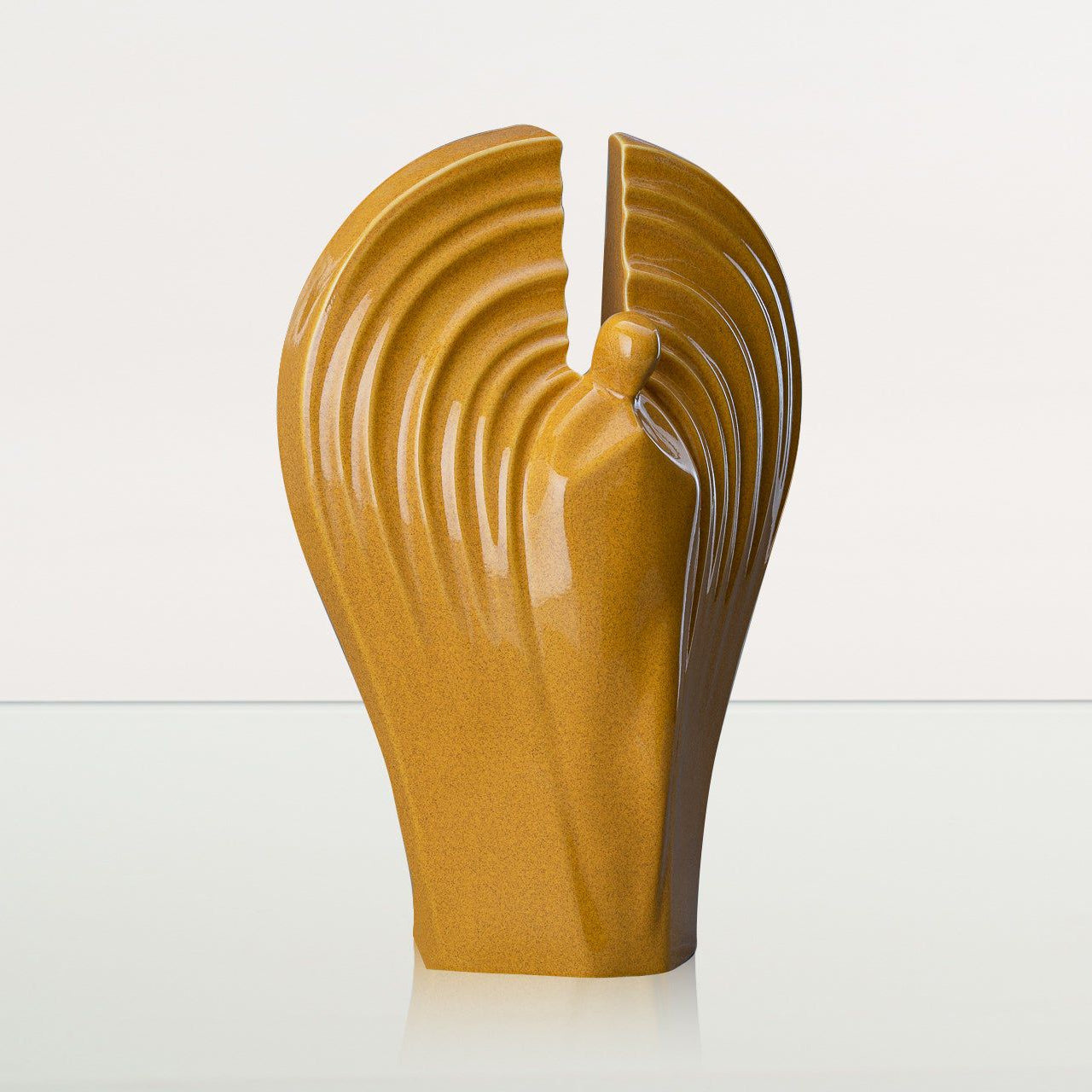 Guardian Handmade Cremation Urn for Ashes - Large Urn | Amber Yellow | Ceramic - Pulvis Art Urns