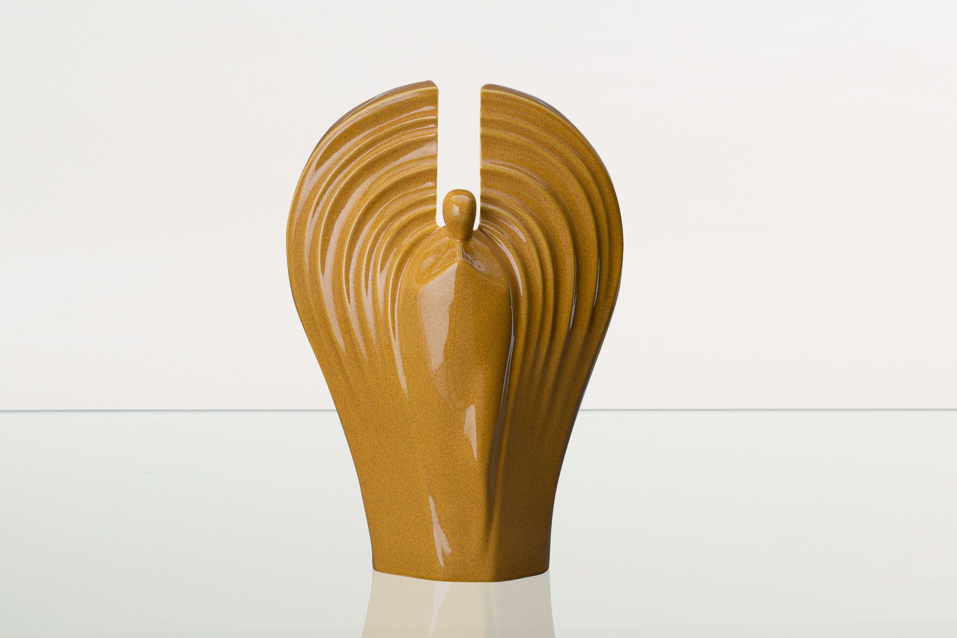 Guardian Handmade Cremation Urn for Ashes - Large Urn | Amber Yellow | Ceramic - Pulvis Art Urns