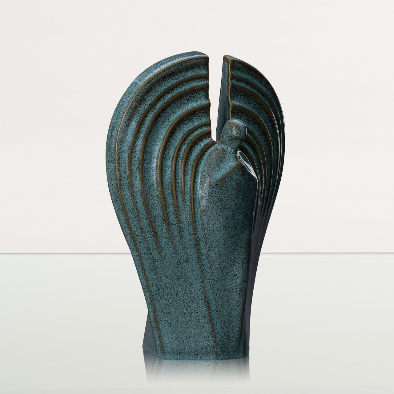 Guardian Handmade Cremation Urn for Ashes - Large Urn | Oily Green Melange - Pulvis Art Urns