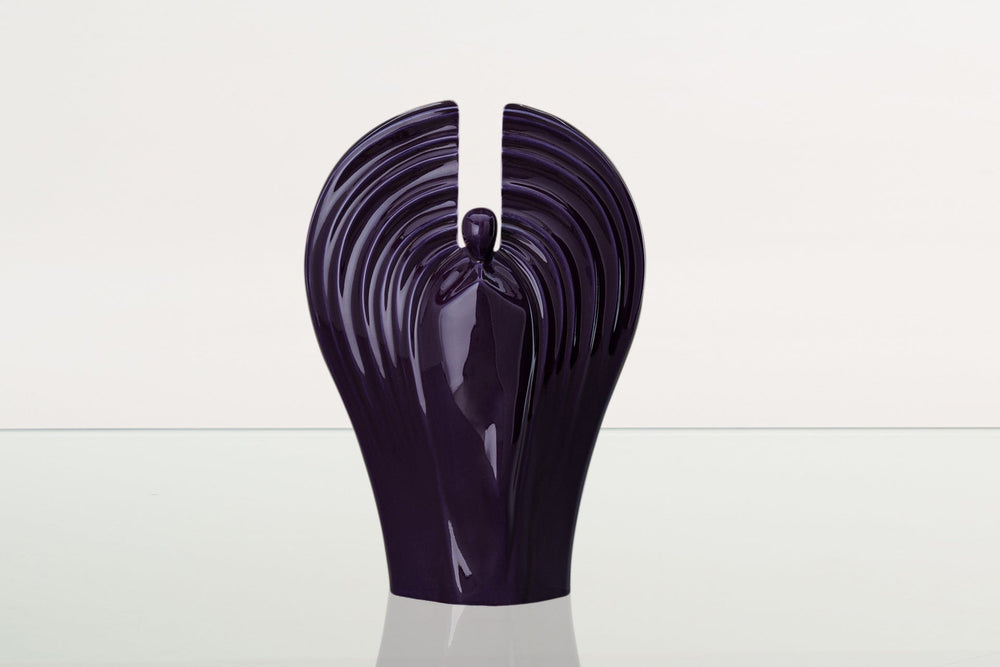 Pulvis Art Urns Adult Size Urn Guardian Handmade Cremation Urn for Ashes - Large | Violet | Ceramic Urn