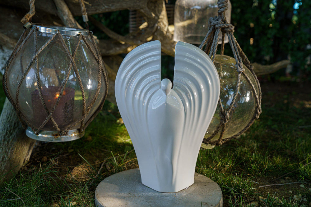 
                  
                    Pulvis Art Urns Adult Size Urn Guardian Handmade Cremation Urn for Ashes - Large | White | Ceramic
                  
                