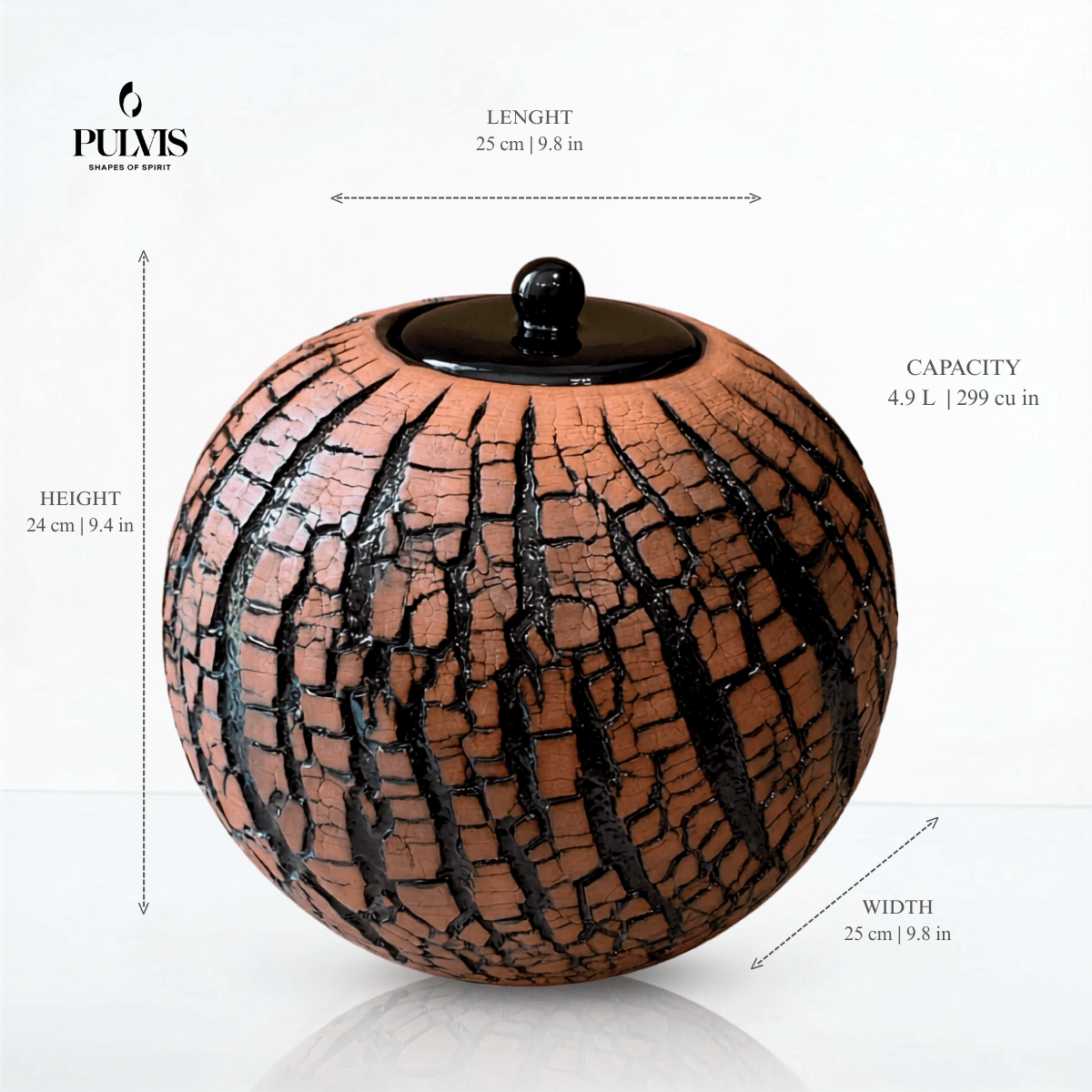 Pulvis Art Urns Adult Size Urn Handmade Cremation Urn "Aurea" - Large | Pottery Wheel Urn