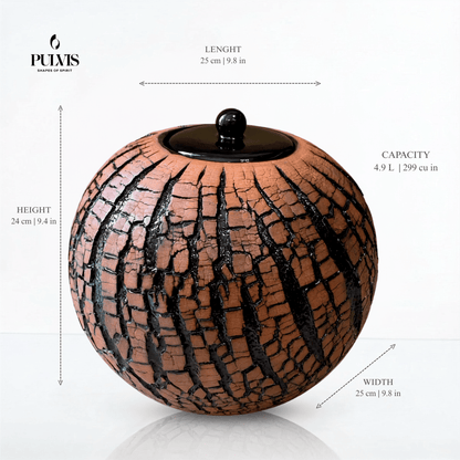 Pulvis Art Urns Adult Size Urn Handmade Cremation Urn "Aurea" - Large | Pottery Wheel Urn