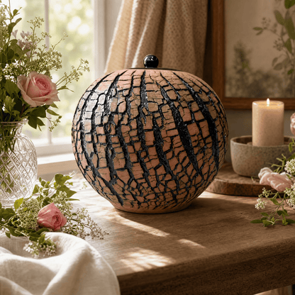 Pulvis Art Urns Adult Size Urn Handmade Cremation Urn "Aurea" - Large | Pottery Wheel Urn