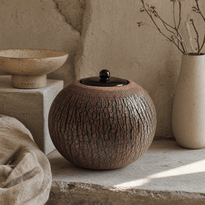 Pulvis Art Urns Adult Size Urn Handmade Cremation Urn "Aurea" - Large | Pottery Wheel Urn