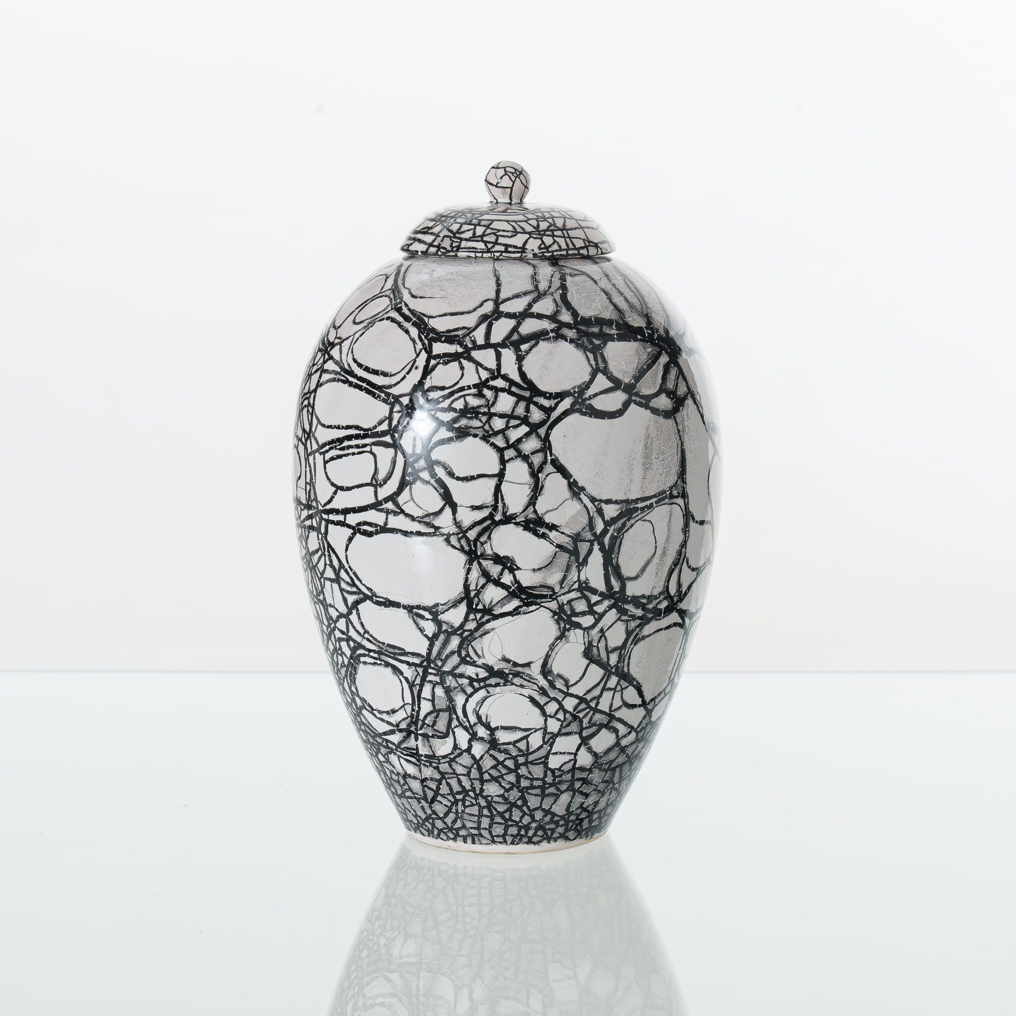 Pulvis Art Urns Adult Size Urn Handmade Cremation Urn "Embrace" - Large | Raku Style Memorial | Pottery Wheel Urn