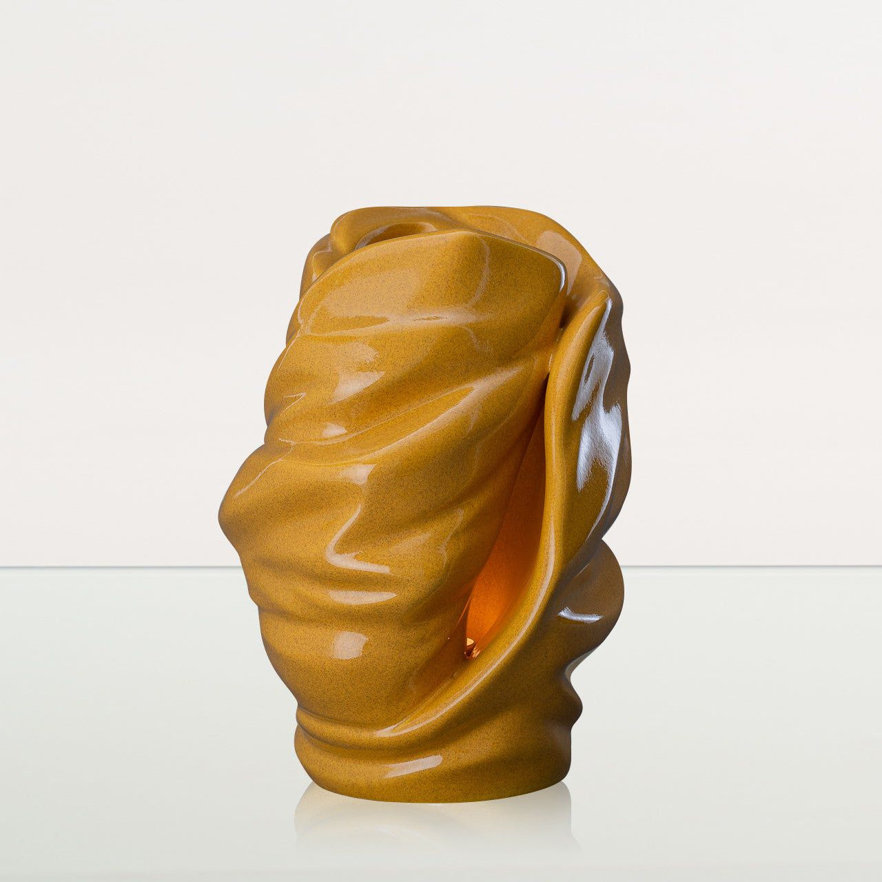 Handmade Cremation Urn for Ashes "Light" - Large | Amber Yellow | Ceramic Art Urn - Pulvis Art Urns