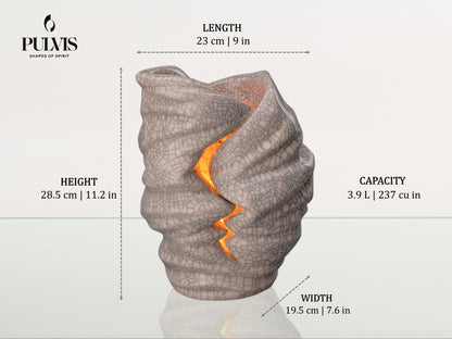 Pulvis Art Urns Adult Size Urn Handmade Cremation Urn for Ashes "Light" - Large | Beige Grey | Ceramic Art Urn