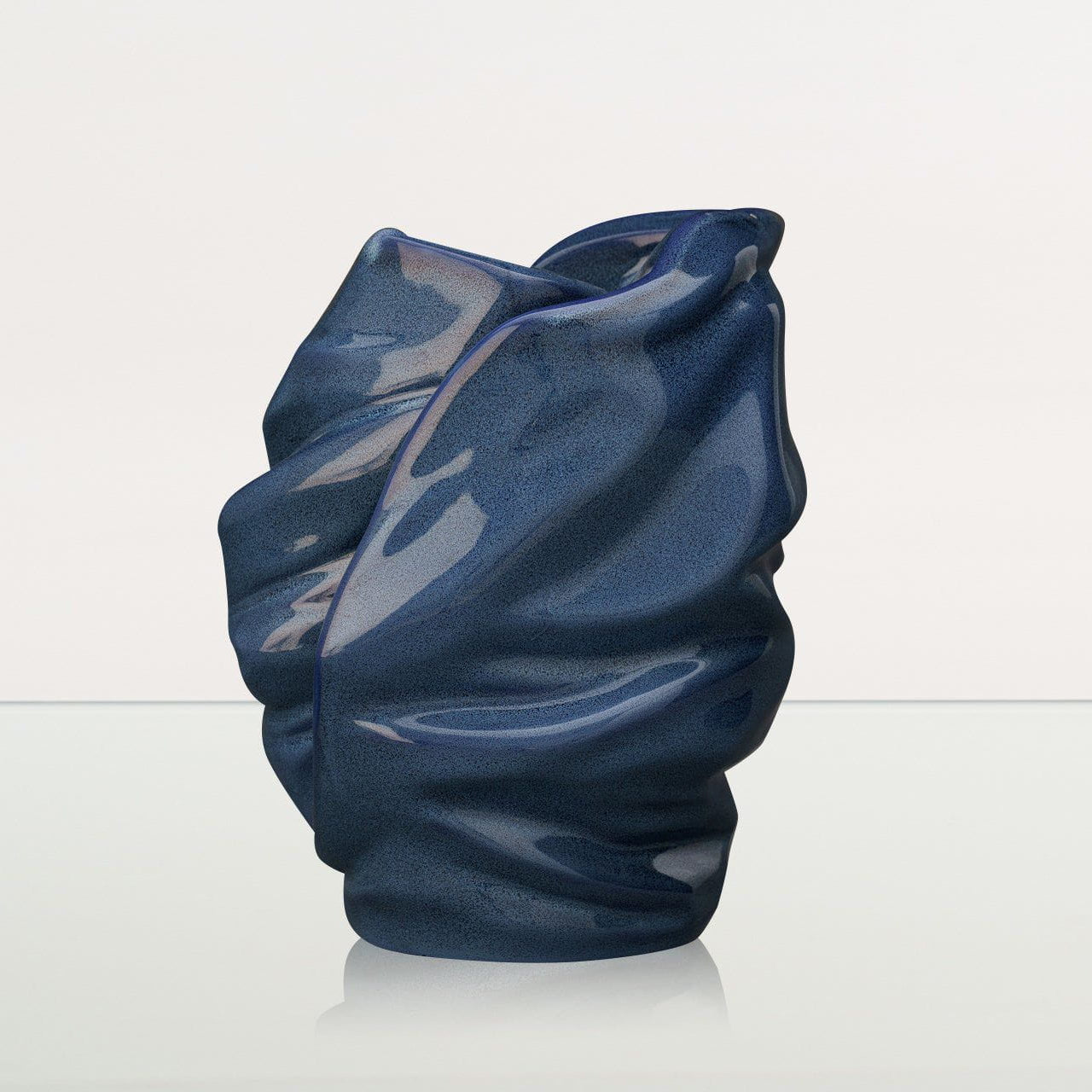 Handmade Cremation Urn for Ashes "Light" - Large | Blue Melange | Ceramic Urn - Pulvis Art Urns