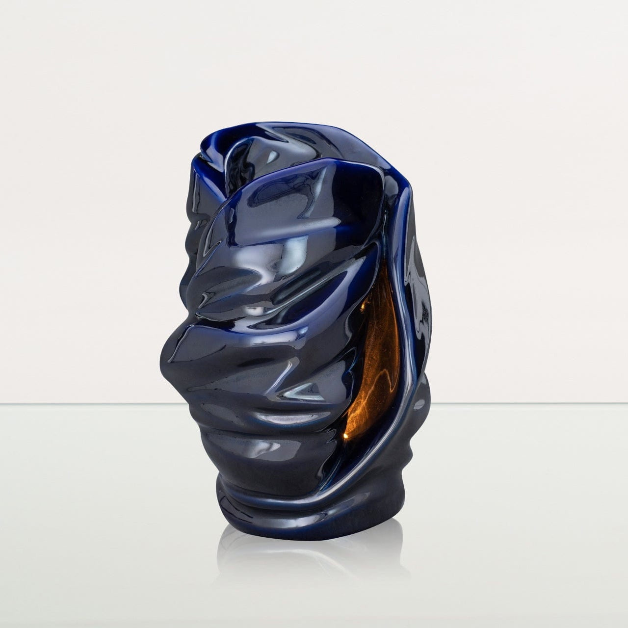 Handmade Cremation Urn for Ashes "Light" - Large | Cobalt Metallic | Ceramic Urn - Pulvis Art Urns