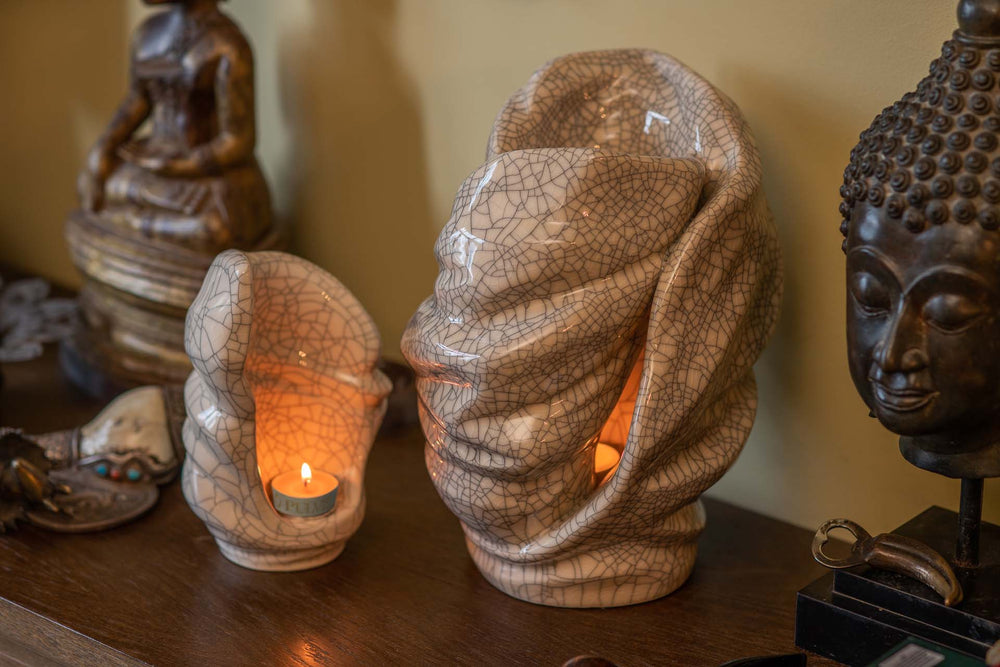 
                  
                    Pulvis Art Urns Adult Size Urn Handmade Cremation Urn for Ashes "Light" - Large | Craquelure | Ceramic
                  
                