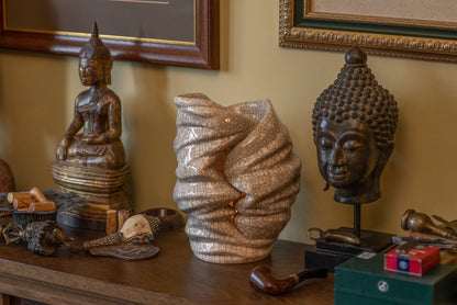 Handmade Cremation Urn for Ashes "Light" - Large Urn | Craquelure | Ceramic - Pulvis Art Urns