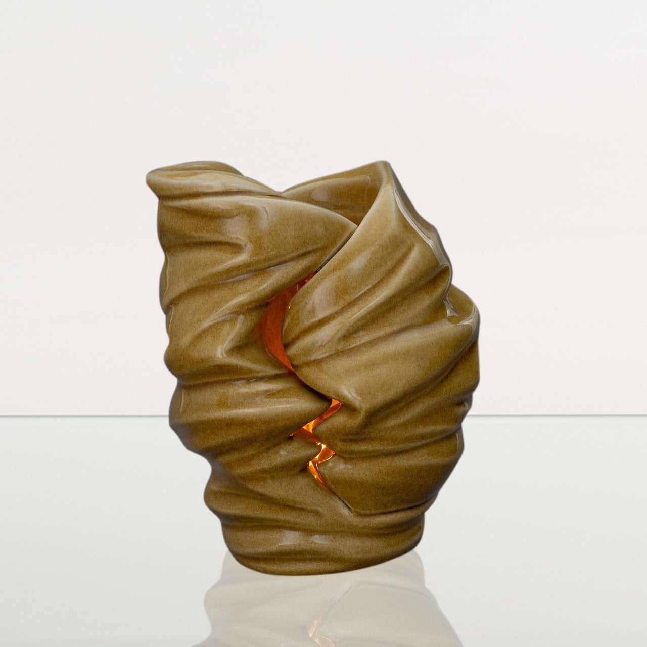 Handmade Cremation Urn for Ashes "Light" - Large | Dark Sand | Ceramic Urn - Pulvis Art Urns