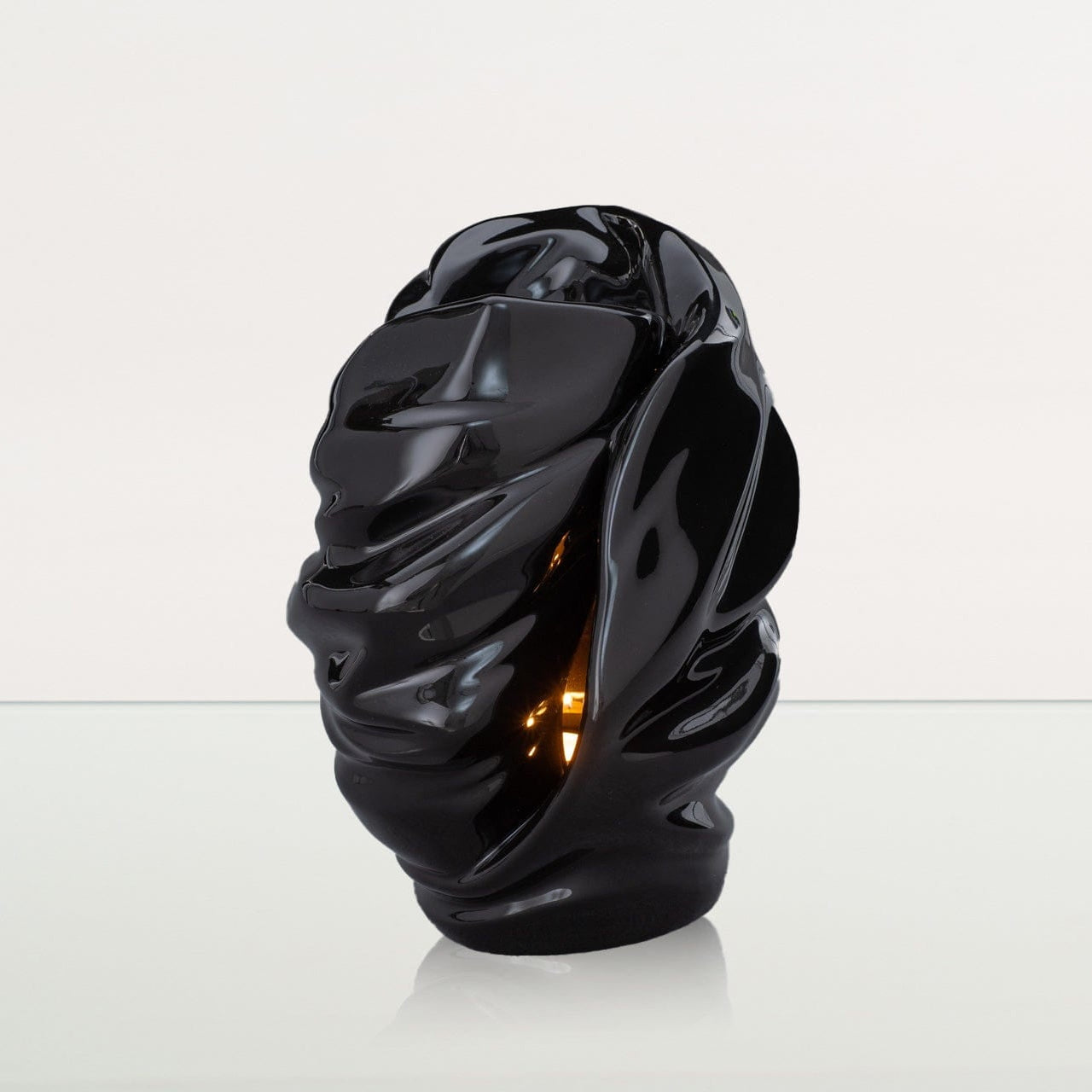 Handmade Cremation Urn for Ashes "Light" - Large | Lamp Black | Ceramic Art Urn - Pulvis Art Urns