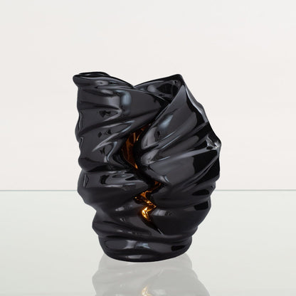 Handmade Cremation Urn for Ashes "Light" - Large | Lamp Black | Ceramic Art Urn - Pulvis Art Urns