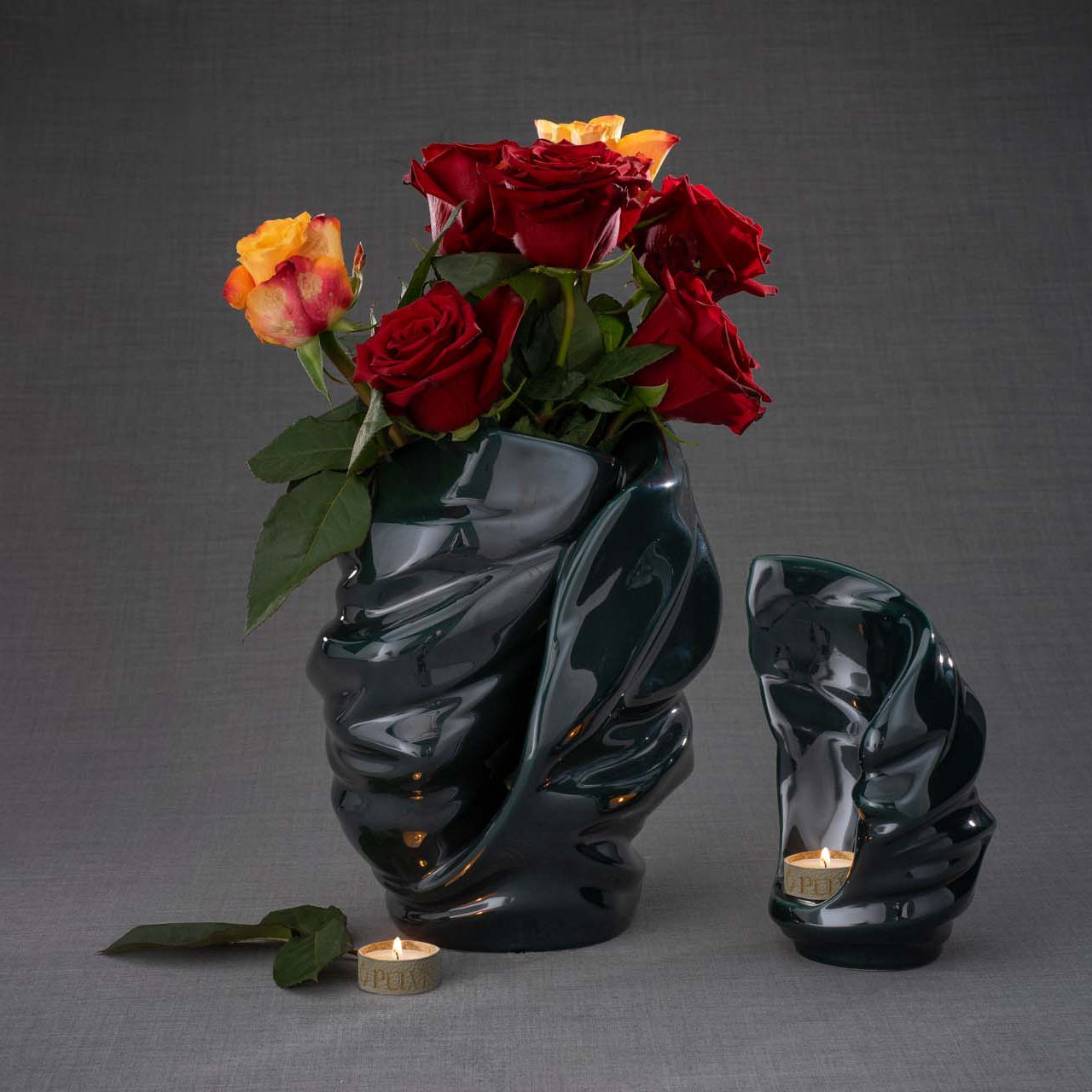 Handmade Cremation Urn for Ashes "Light" - Large | Oxide Green | Ceramic Urn - Pulvis Art Urns