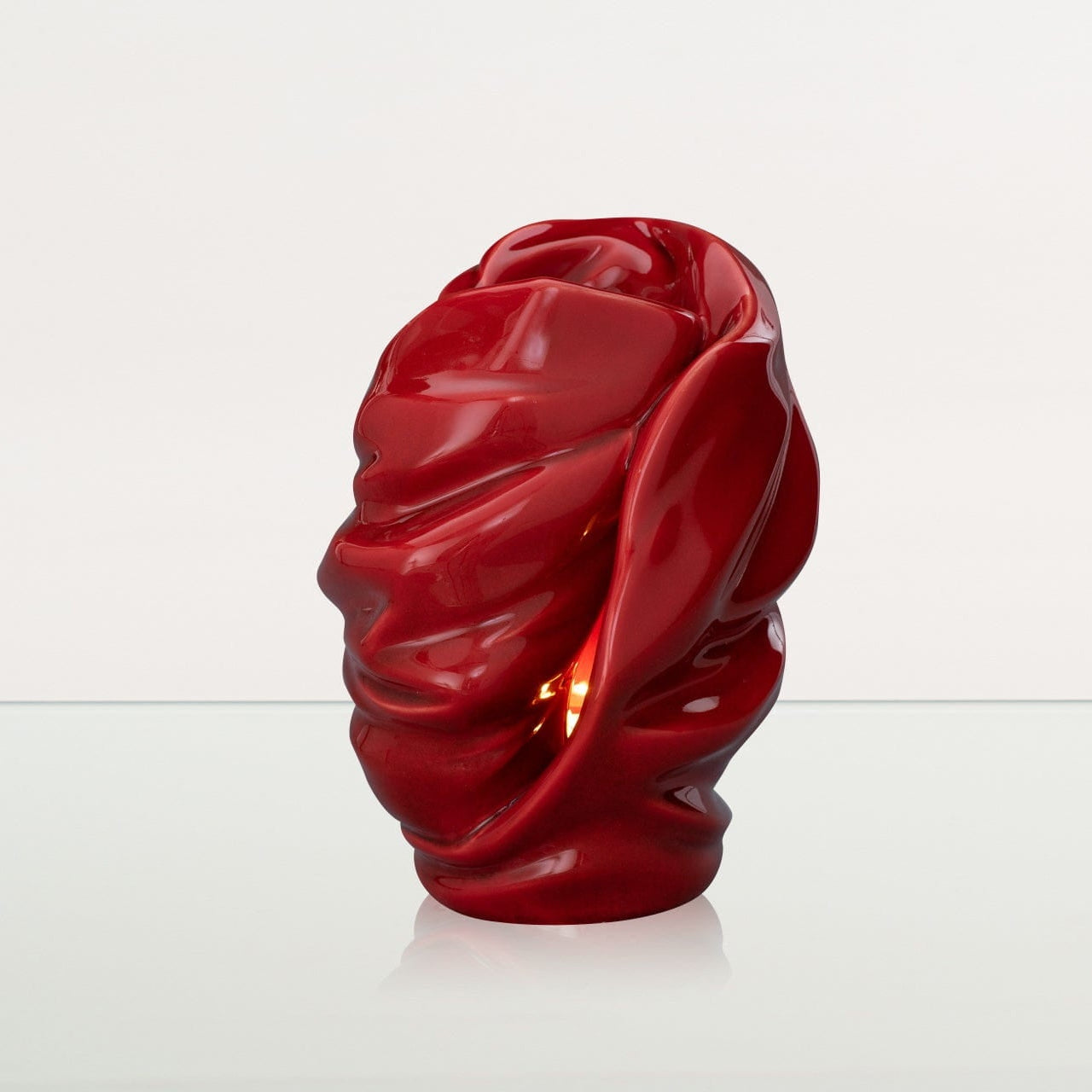 Handmade Cremation Urn for Ashes "Light" - Large | Red | Ceramic Art Urn - Pulvis Art Urns