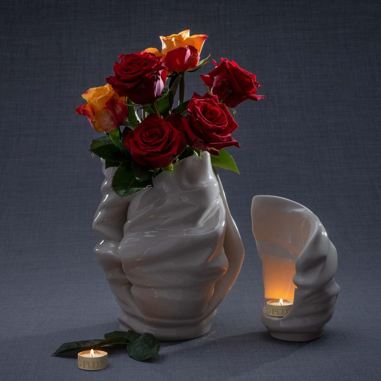 Handmade Cremation Urn for Ashes "Light" - Large | Off-white | Ceramic Art Urn - Pulvis Art Urns