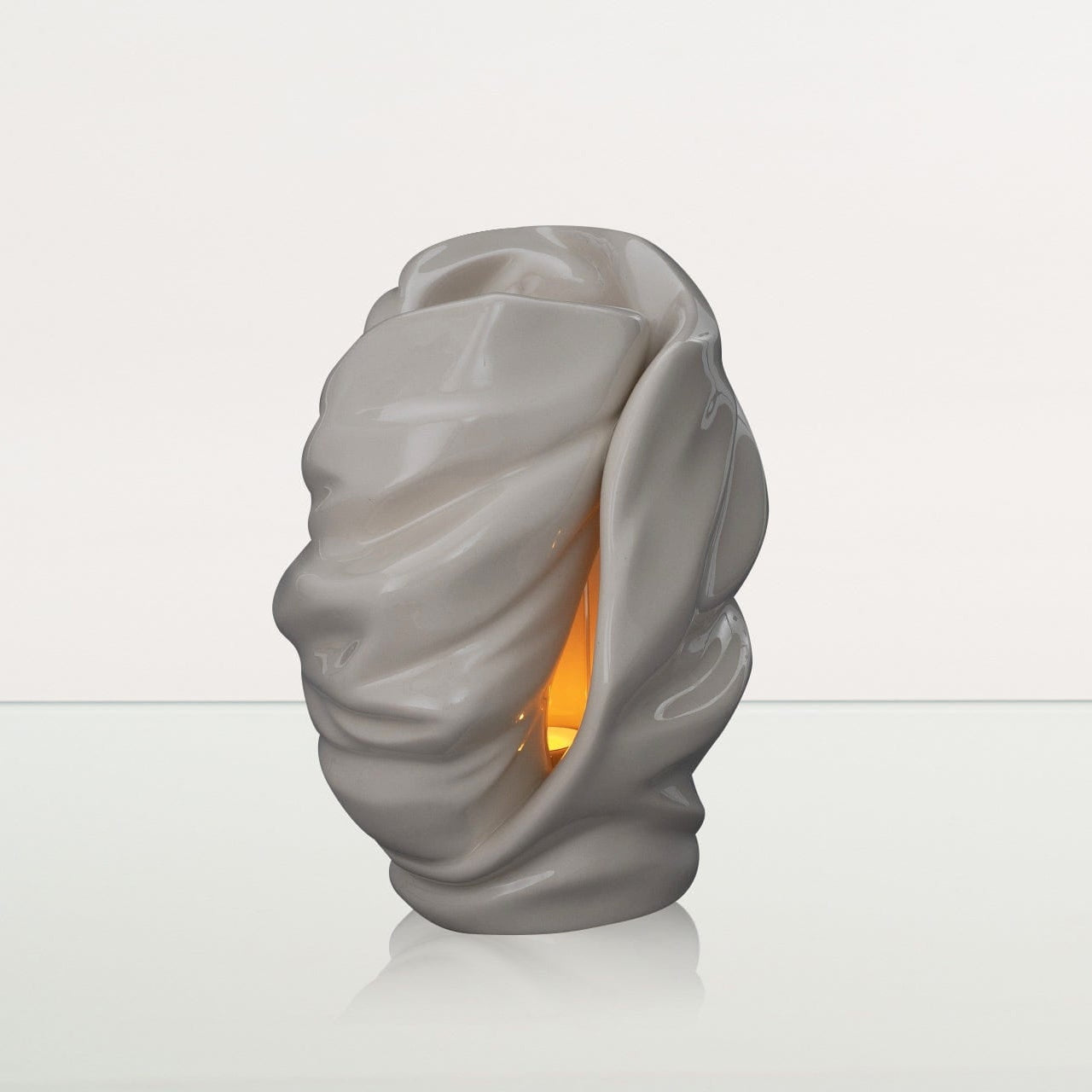 Handmade Cremation Urn for Ashes "Light" - Large | Off-white | Ceramic Art Urn - Pulvis Art Urns