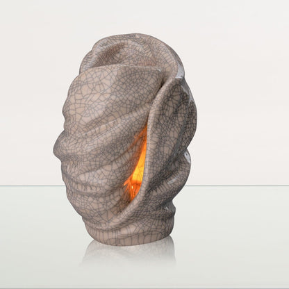 Handmade Cremation Urn for Ashes "Light" - Large Urn | Craquelure | Ceramic - Pulvis Art Urns