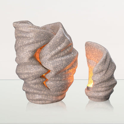 Handmade Cremation Urn for Ashes "Light" - Large Urn | Craquelure | Ceramic - Pulvis Art Urns