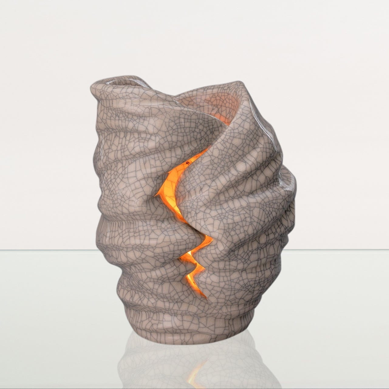 Handmade Cremation Urn for Ashes "Light" - Large Urn | Craquelure | Ceramic - Pulvis Art Urns