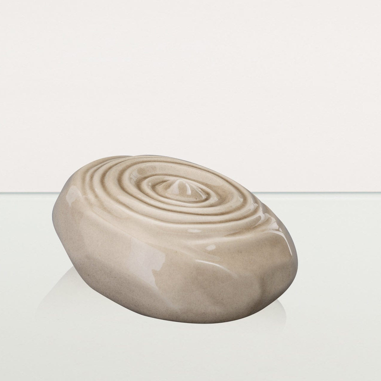 Handmade Cremation Urn for Ashes "Resonance" - Large Urn | Beige Grey | Ceramic - Pulvis Art Urns