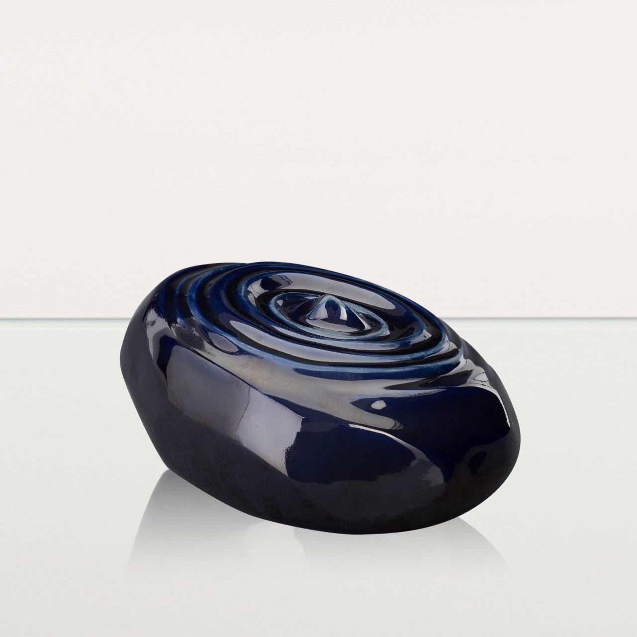 Handmade Cremation Urn for Ashes "Resonance" - Large Urn | Cobalt Metallic | Ceramic - Pulvis Art Urns
