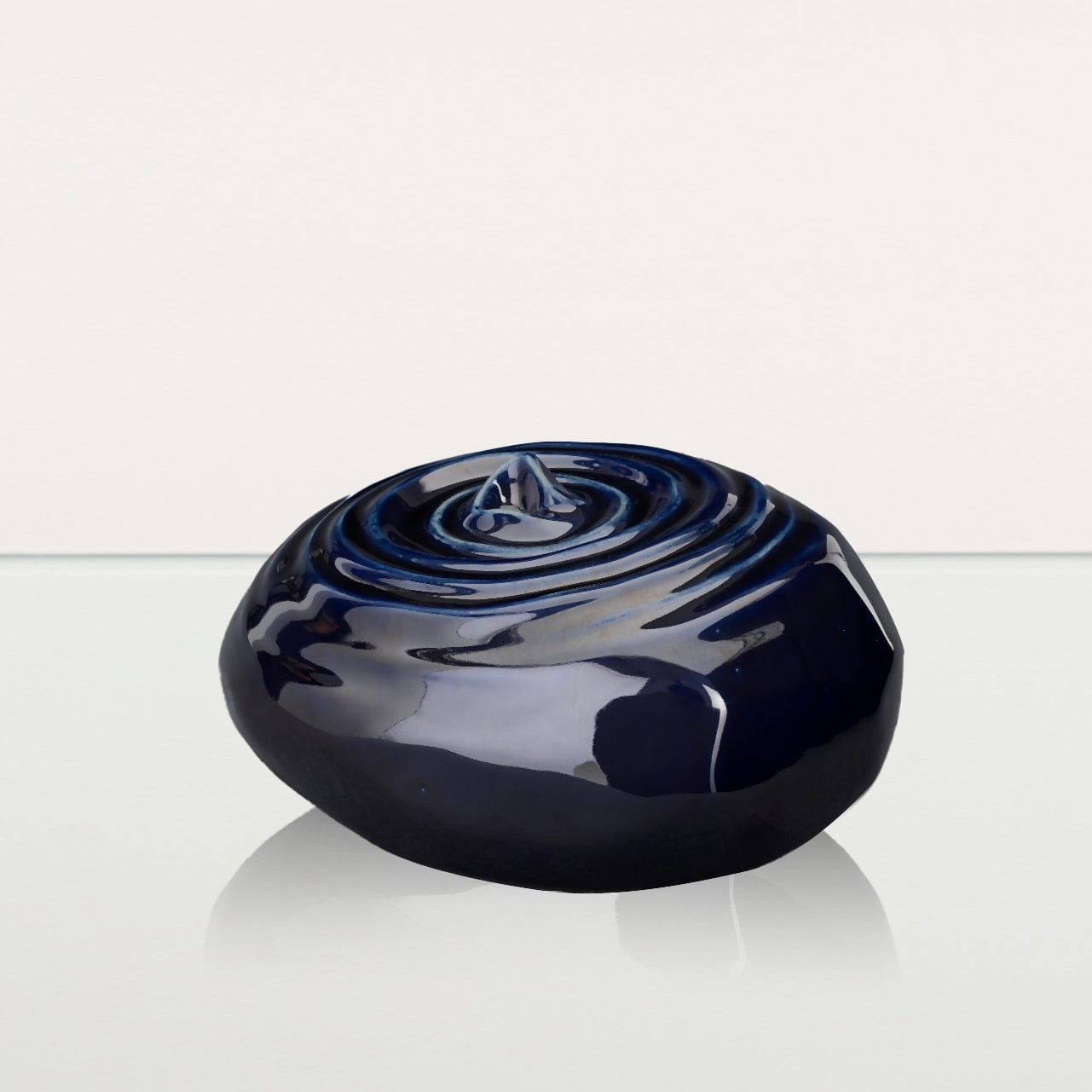 Handmade Cremation Urn for Ashes "Resonance" - Large Urn | Cobalt Metallic | Ceramic - Pulvis Art Urns