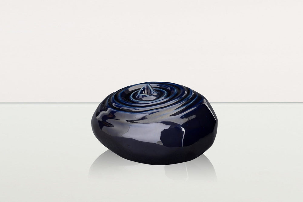 Pulvis Art Urns Adult Size Urn Handmade Cremation Urn for Ashes "Resonance" - Large Urn | Cobalt Metallic | Ceramic