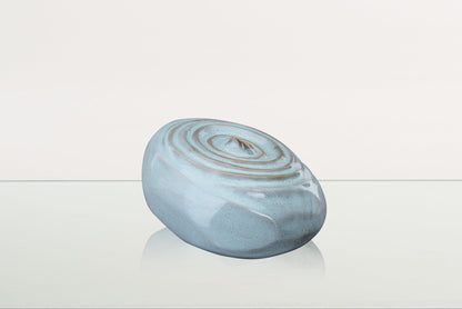 Handmade Cremation Urn for Ashes "Resonance" - Large Urn | Oily Green Melange | Ceramic - Pulvis Art Urns