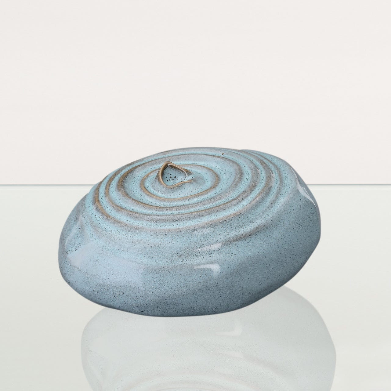 Handmade Cremation Urn for Ashes "Resonance" - Large Urn | Oily Green Melange | Ceramic - Pulvis Art Urns