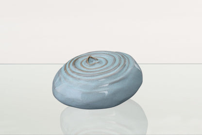 Handmade Cremation Urn for Ashes "Resonance" - Large Urn | Oily Green Melange | Ceramic - Pulvis Art Urns