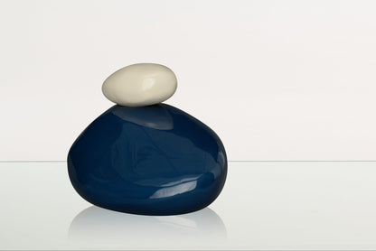 Handmade Cremation Urn for Ashes "Stone" - Large Urn | Light Cobalt | Ceramic - Pulvis Art Urns
