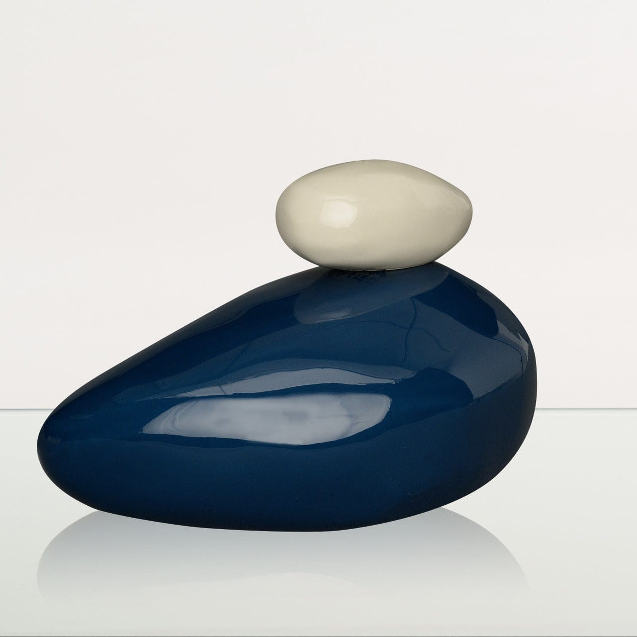 Handmade Cremation Urn for Ashes "Stone" - Large Urn | Light Cobalt | Ceramic - Pulvis Art Urns