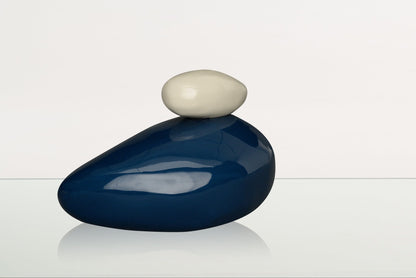 Handmade Cremation Urn for Ashes "Stone" - Large Urn | Light Cobalt | Ceramic - Pulvis Art Urns