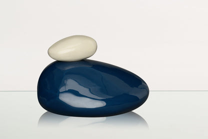 Handmade Cremation Urn for Ashes "Stone" - Large Urn | Light Cobalt | Ceramic - Pulvis Art Urns