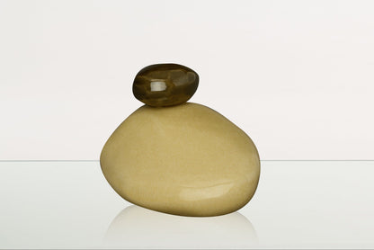 Handmade Cremation Urn for Ashes "Stone" - Large Urn | Light Sand | Ceramic - Pulvis Art Urns
