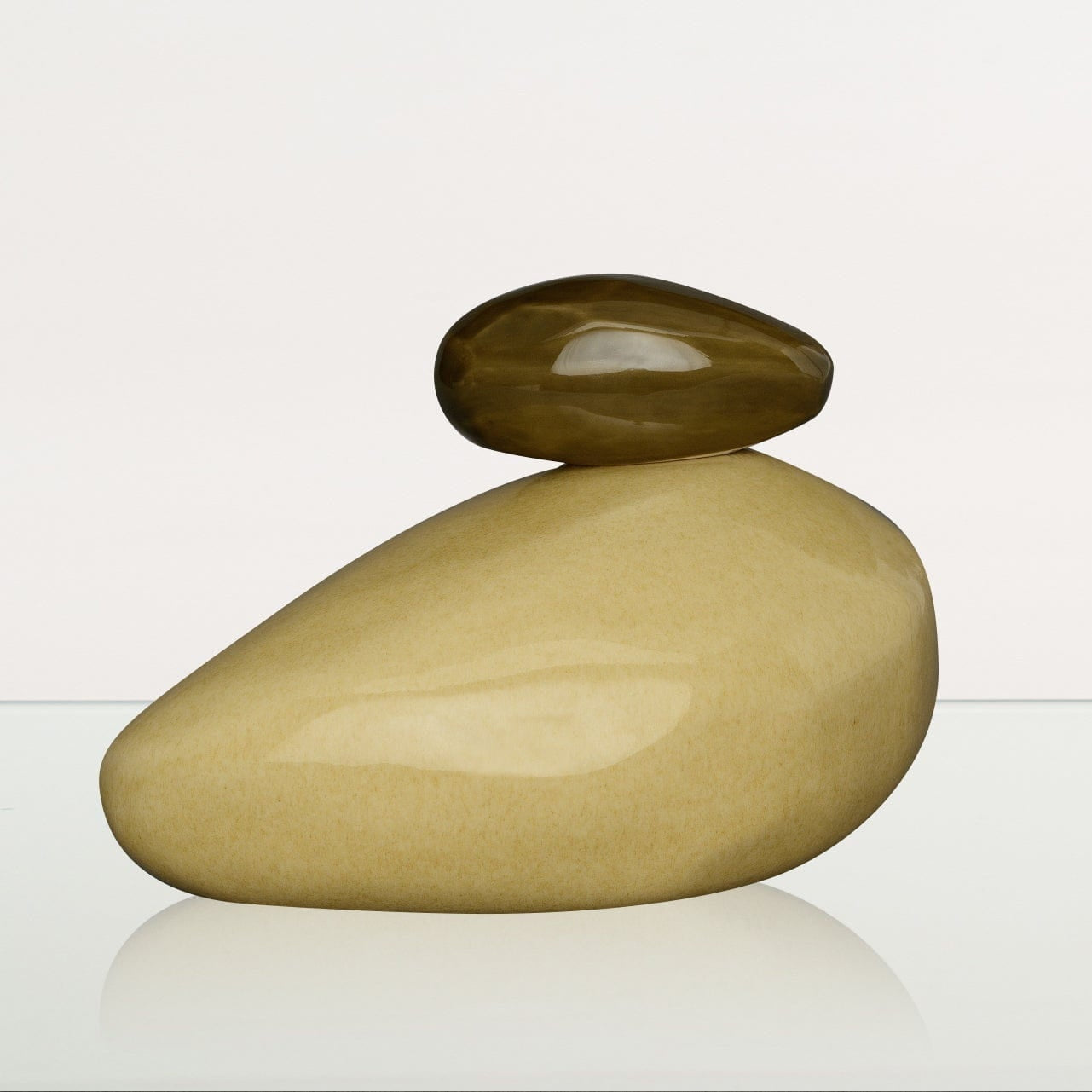 Handmade Cremation Urn for Ashes "Stone" - Large Urn | Light Sand | Ceramic - Pulvis Art Urns