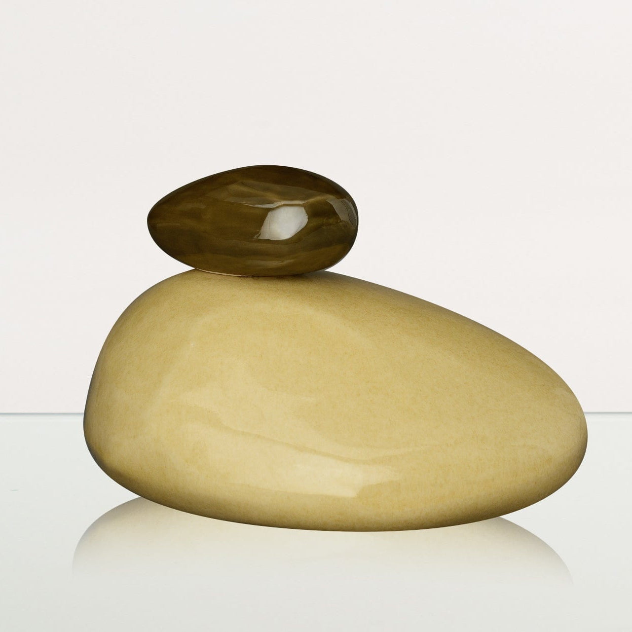 Handmade Cremation Urn for Ashes "Stone" - Large Urn | Light Sand | Ceramic - Pulvis Art Urns