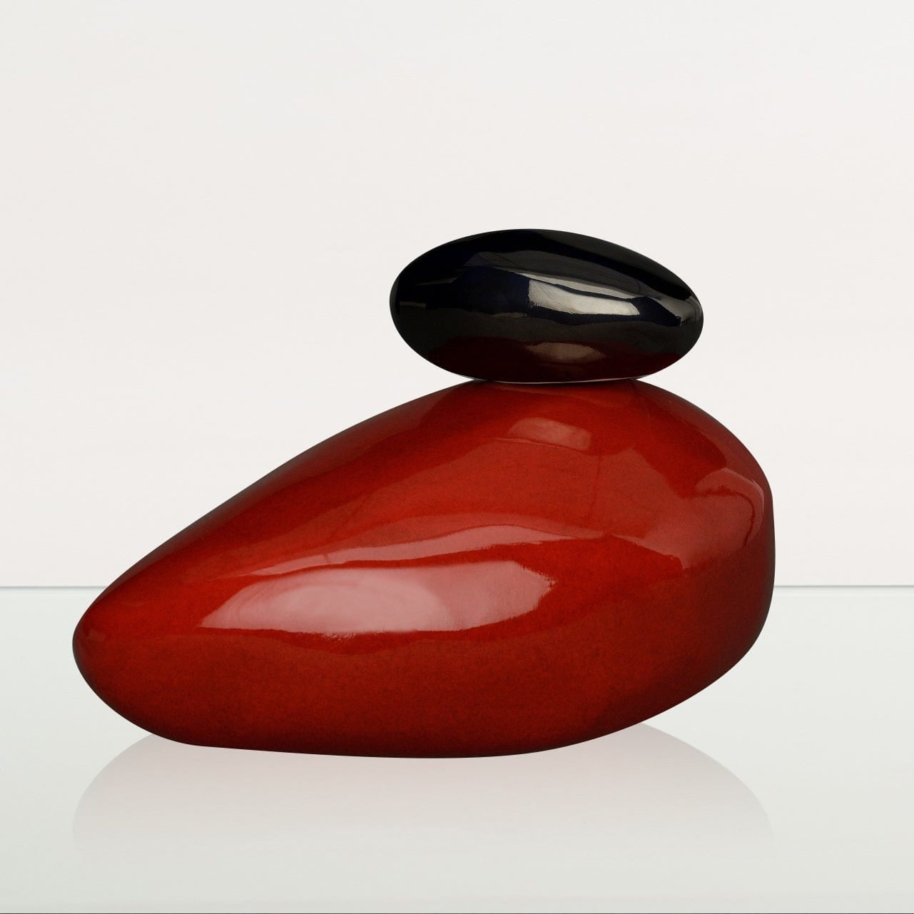 Handmade Cremation Urn for Ashes "Stone" - Large Urn | Red | Ceramic - Pulvis Art Urns