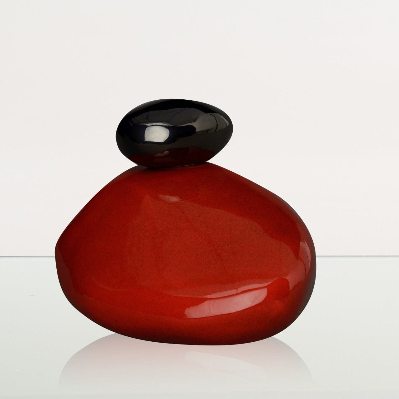 Handmade Cremation Urn for Ashes "Stone" - Large Urn | Red | Ceramic - Pulvis Art Urns